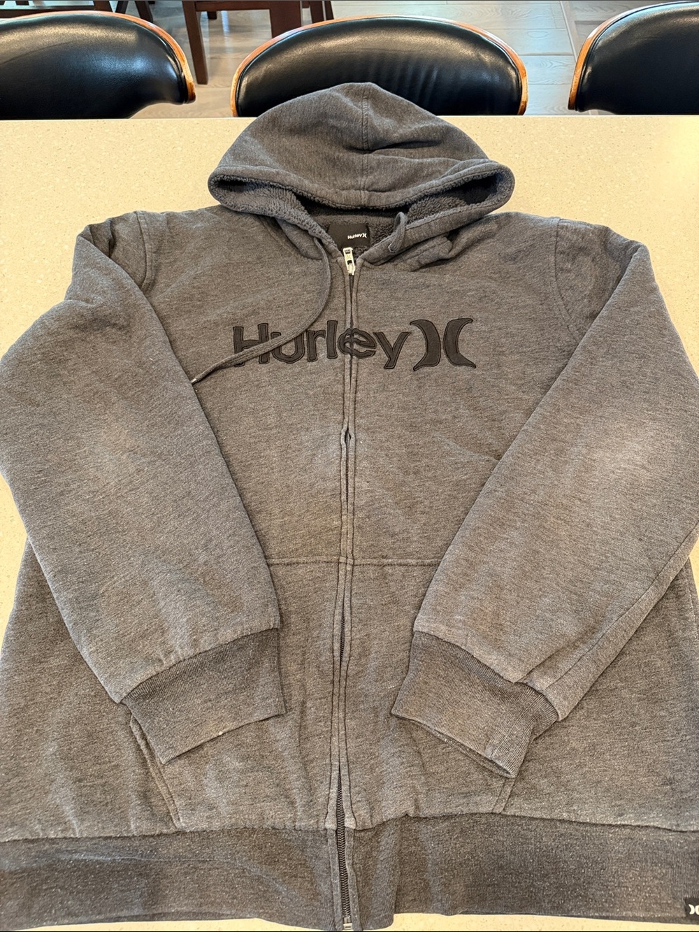 Hurley Charcoal Gray Full-Zip Hooded Sweatshirt